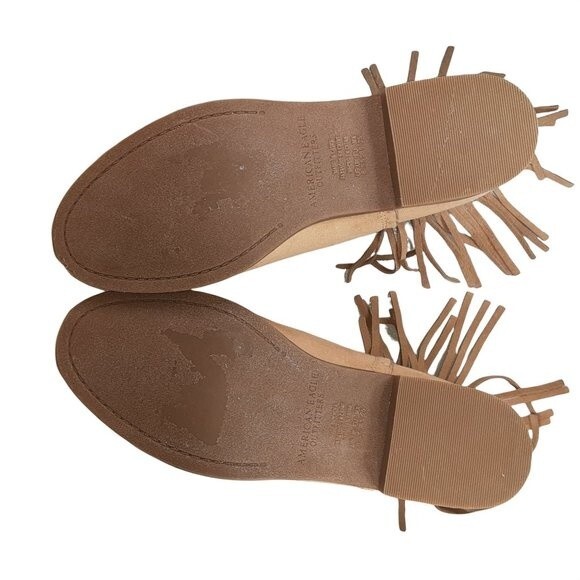 American Eagle Outfitters Tan Suede Booties with Fringe Size 8.5 Great Condition - Picture 10 of 10